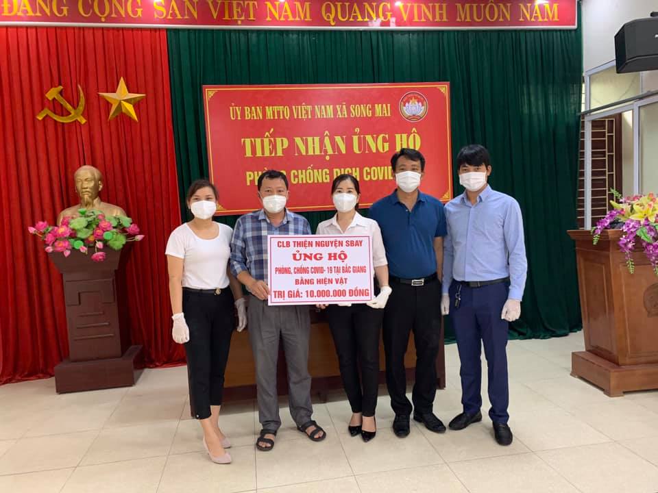 CLB thiện nguyện Sbay trao quà ủng hộ phòng chống Covid 19 cho Bắc Giang